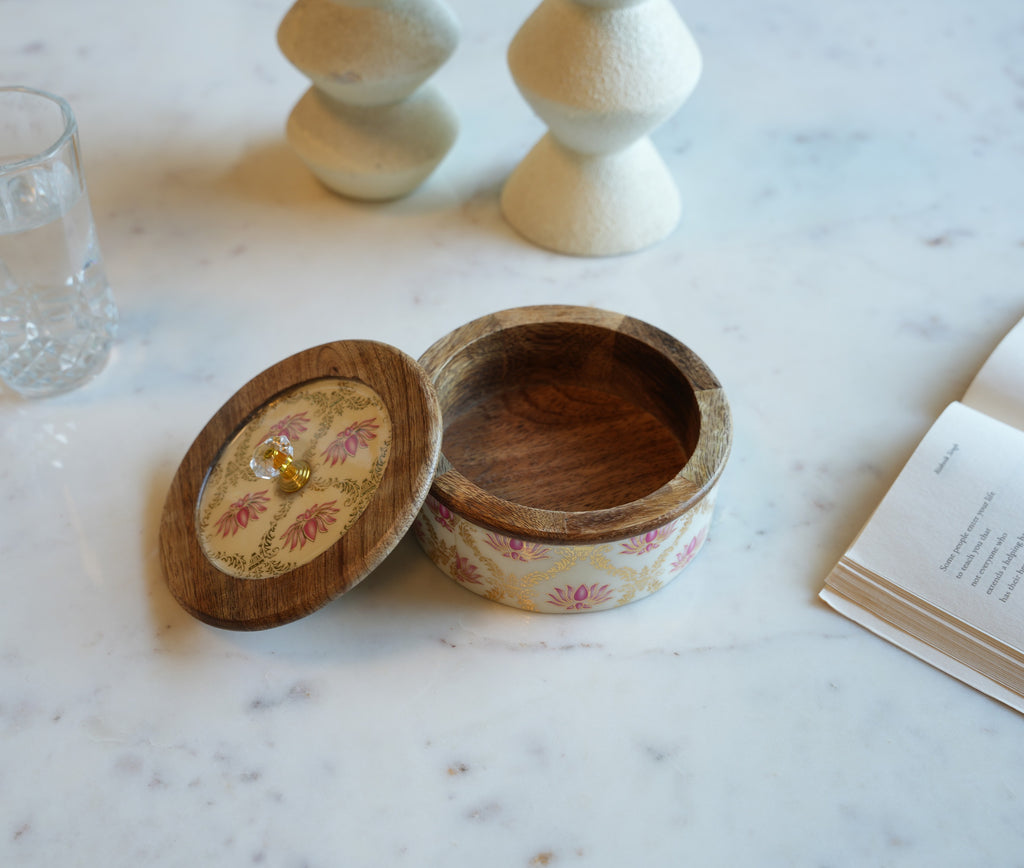 Wooden Floral Keepsake Box