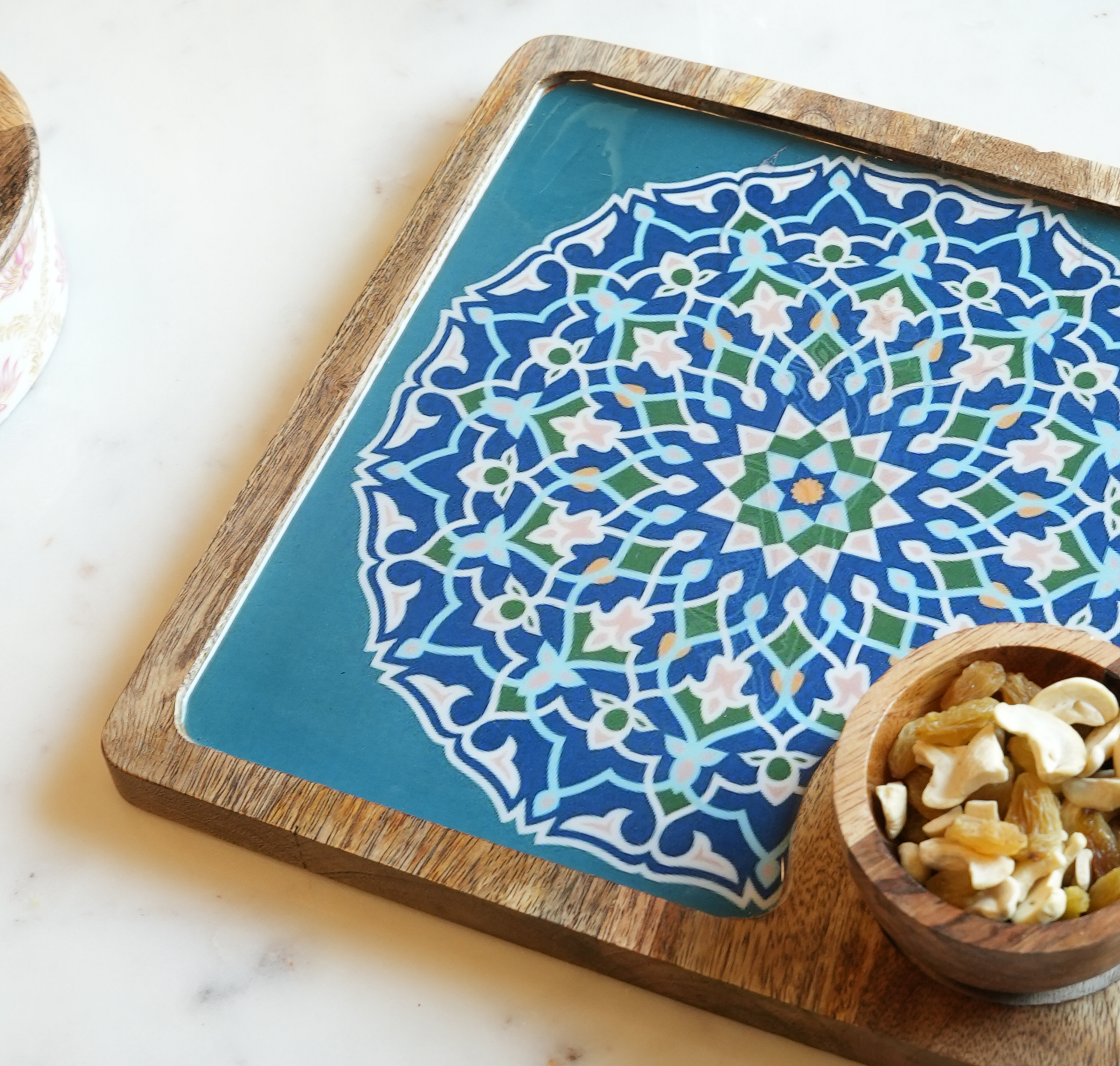 Mango Wood Serving Tray with Bowl